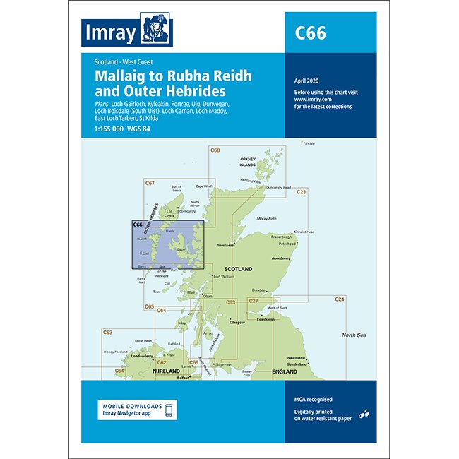 Imray Chart C66: Mallaig to Rudha Reidh and Outer Hebrides cover