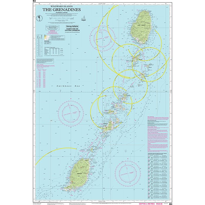 Imray Chart B3: The Grenadines chart