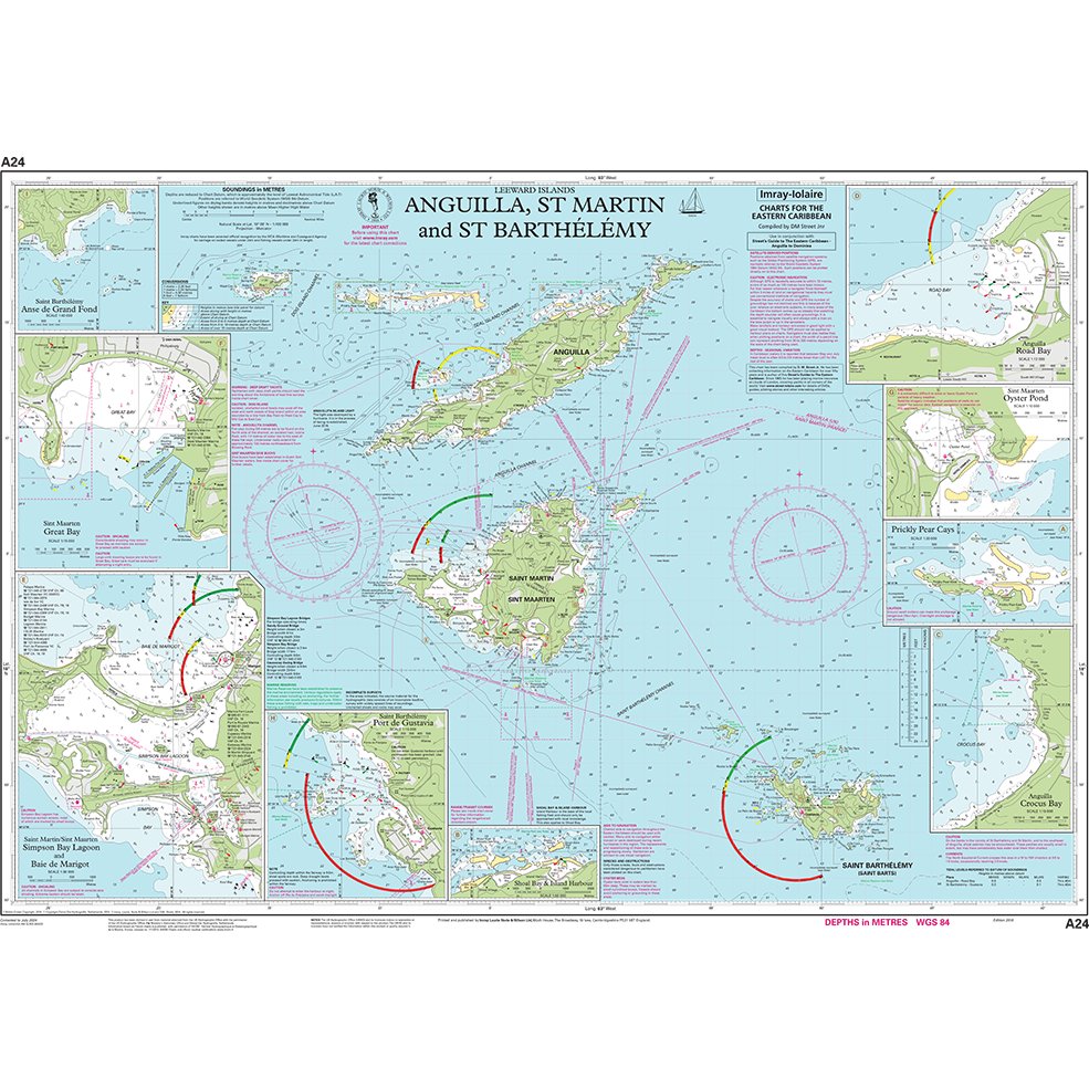 Imray Chart A24: Anguilla, St Martin and St Barthélémy chart