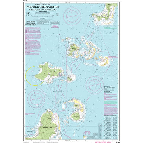 Imray Chart B311: Middle Grenadines chart