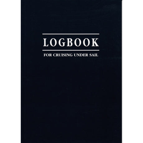 The Fernhurst Books "Logbook For Cruising Under Sail" is a dark hardback with its title and subtitle in white, uppercase letters centered on the cover.