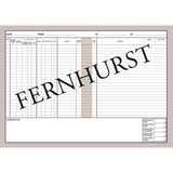 The Logbook For Cruising Under Sail by Fernhurst Books features a modern logbook page with columns for date, time, details, remarks, and a narrative section. "FERNHURST" runs diagonally across the page—ideal for your personalised boat logbook.