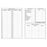 The Logbook For Cruising Under Sail by Fernhurst Books is a personalised hardback with waypoint lists, ship dimensions, expiry date tables, and equipment sections—each with detailed columns in a clean, organized layout.