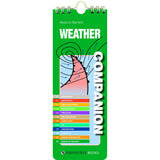 The "Weather Companion" by Fernhurst Books is a green, spiral-bound splash-proof booklet featuring a cyclone cone illustration and colorful contents list on the cover—an ideal onboard weather guide.