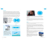 A two-page spread from the RYA VHF Handbook by the Royal Yachting Association features antenna signal diagrams, a man using a VHF radio, a boat with an antenna, and info on antenna gain and batteries for the Short Range Certificate.