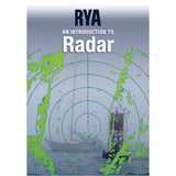 The Royal Yachting Association's "RYA Introduction to Radar" book shows a yacht and buoy on a misty sea with green radar graphics—an essential guide for RYA radar course students.