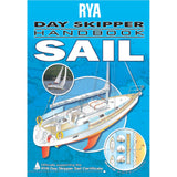 The "RYA Day Skipper Handbook Sail" by the Royal Yachting Association features sailboat diagrams, yacht photos, and a chart background—ideal for those taking the RYA Day Skipper course or needing a comprehensive skipper handbook.