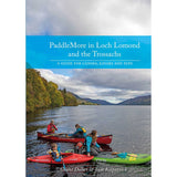 Three paddlers in red kayaks glide across a serene lake encircled by verdant and autumn-hued trees, set against rolling hills and a partly cloudy sky. Evoking the spirit of Trossachs kayaking, this peaceful scene embodies the tranquility and natural beauty highlighted in PaddleMore in Loch Lomond and the Trossachs by Pesda Press—perfect inspiration for your own Loch Lomond adventure.