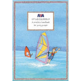 The "RYA Go Windsurfing!" book by the Royal Yachting Association features an illustrated cover with two young windsurfers on blue water and a pastel border—ideal for beginners starting their windsurfing journey.