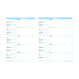 The RYA Personal Logbook by the Royal Yachting Association offers two pages of season summary templates with blue headers, sections for narrative, and columns to record date, drama support, event/contact, topic, and next turn.