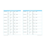 Two pages from the RYA Personal Logbook by Royal Yachting Association, showing the "Summary of Vessels Sailed" table with vessel name, date, draught, berths, and comments in a clean layout with blue headers.