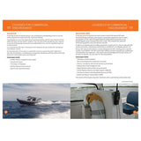 The Royal Yachting Association’s RYA Powerboat Scheme Syllabus and Logbook features a commercial endorsement guide covering Sea Survival and Marine Radio (SRC), with images of a speeding rigid inflatable boat, lifejacket, and radio.