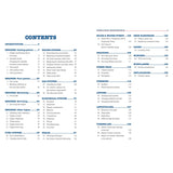 The "Simple Boat Maintenance" manual by Fernhurst Books includes a table of contents covering engine problems, cooling and water systems, batteries, electrics, fibreglass repair, fuel system, pumps, deck hardware, winches, leaks, and navigation lights.