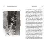 A black and white photo of people in a semicircle outdoors, shown on a printed page with text, appears in Fernhurst Books’ Racundra's First Cruise.