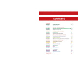 A table of contents page with red headers and multicolored chapter titles lists chapters and page numbers, from the foreword to key questions, guiding racing sailors in wind strategy—featuring "Wind Strategy" from Fernhurst Books.