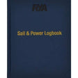 The Royal Yachting Association's "RYA Sail & Power Logbook" features a dark blue cover with yellow and black text, ideal for cruising boaters to boost navigational skills.