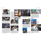 The Restoration Handbook for Yachts by Fernhurst Books offers step-by-step photos and clear instructions for yacht plumbing installs—ideal for any restoration project, with detailed shots of fittings, tools, and hands assembling pipes.