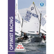 Two young sailors race Optimist dinghies on choppy water. The Fernhurst Books cover shows the "Optimist Racing" title and a "Sail to Win" sign—ideal for junior sailing fans, with numbered sails visible in the action scene.