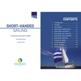 A book cover and contents page for "Short-Handed Sailing" by Fernhurst Books, featuring a sailboat at sea. The contents include chapters such as Introduction, The Boat, The Skipper, and Evolutions.