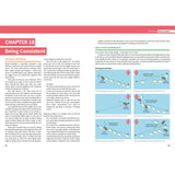 A two-page spread from "Tactics Made Simple" by Fernhurst Books, titled "CHAPTER 18 BEING CONSISTENT," shows text columns and four boat diagrams with arrows, illustrating winning sailboat racing tactics.