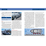 A magazine spread showcases "Motorboating: Start To Finish" by Fernhurst Books, with photos and diagrams on mooring, anchoring, boat handling, plus instructional captions and tips for safe navigation.