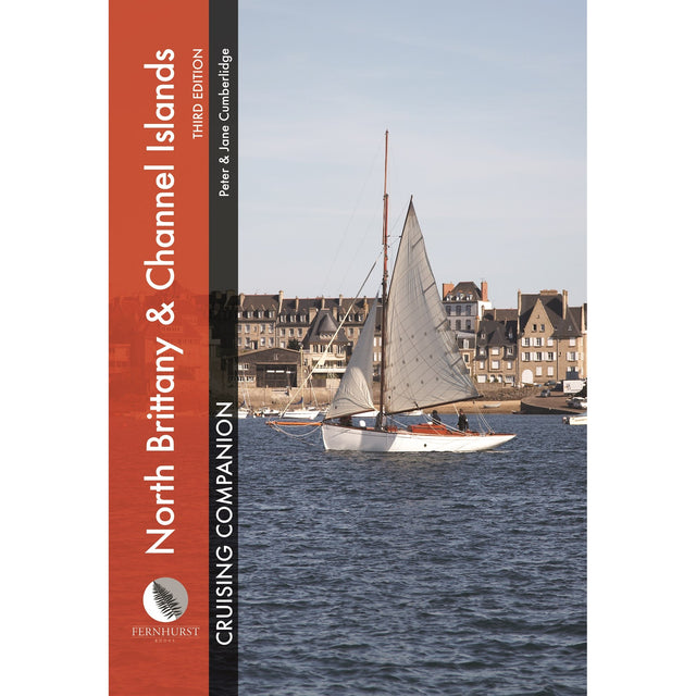 The "North Brittany & Channel Islands Cruising Companion" by Fernhurst Books features a sailboat and buildings on its cover. An essential guide for Channel Islands cruising, packed with pilotage info by Peter & Jane Cumberlidge.