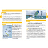 The Asymmetric Dinghy Book by Fernhurst Books includes illustrated seamark rounding, windward/leeward positions, lookout tips, and a photo of asymmetric dinghies using advanced techniques on the water.