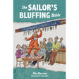 A cartoon shows a lively sailor in orange on a table, entertaining a sailing club bar with nautical flags. Text: “Sailor’s Bluffing Bible”—the essential sailing book by Fernhurst Books.