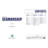 The cover and contents page of Illustrated Seamanship from Fernhurst Books showcase topics such as ropework, boat handling, anchoring, and traditional sailing techniques, with the Fernhurst Books logo at the bottom.