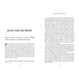 Two pages of the book Sailing, Yachts & Yarns showing Tom Cunliffe’s “Fight for the Wight,” discussing the environmental impact of marina expansion on the Isle of Wight.