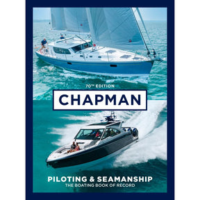 Book cover for Chapman Piloting & Seamanship, featuring a sailboat and a motorboat on blue water.
