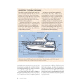 A textbook page from Chapman Piloting & Seamanship titled “Orienting Yourself on Board” featuring an illustrated diagram of a motorboat with nautical terms for its parts and directions to teach fundamental seamanship.