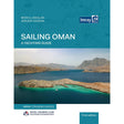 The cover of Sailing Oman - A Yachting Guide, showing an aerial view of a boat in a turquoise bay surrounded by rocky mountains.