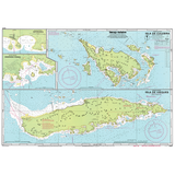 The Imray Chart A131, titled "Isla de Culebra and Isla de Vieques," from the renowned brand Imray, provides detailed topographical and bathymetric information. This nautical chart features coastline contours, depths, navigation aids, and landmarks for Esperanza, Ensenada Honda, and the surrounding waters—making it a perfect Caribbean navigation guide for cruising sailors.