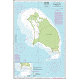 Imray Chart A26: Barbuda by Imray shows coastline, water depths, navigational markers, reefs, and land features. Includes an inset map and navigation instructions. Ideal for Eastern Caribbean navigation.