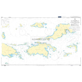 Product image of Admiralty Chart 2005 | Road Harbour to Capella Islands, featuring navigational markings, depth soundings, and coastal features, essential for safe marine navigation. It could be displayed as an art piece or used for navigation on a boat or ship.