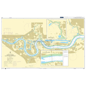 Product image of Admiralty Chart 3337 | River Thames Margaret Ness to Tower Bridge, featuring navigational markings, depth soundings, and coastal features, essential for safe marine navigation. It could be displayed as an art piece or used for navigation on a boat or ship.