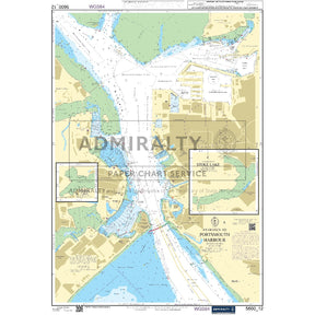 Nautical chart 5600_12 Entrance to Portsmouth Harbour in the Solent with 3 panels
