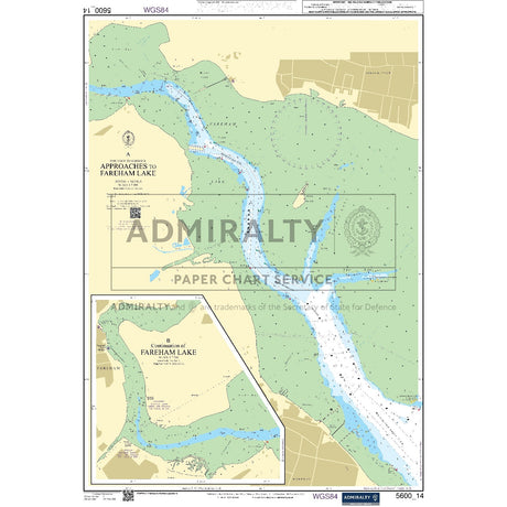 Nautical chart 5600_14 Fareham Lake in the Solent with 2 panels