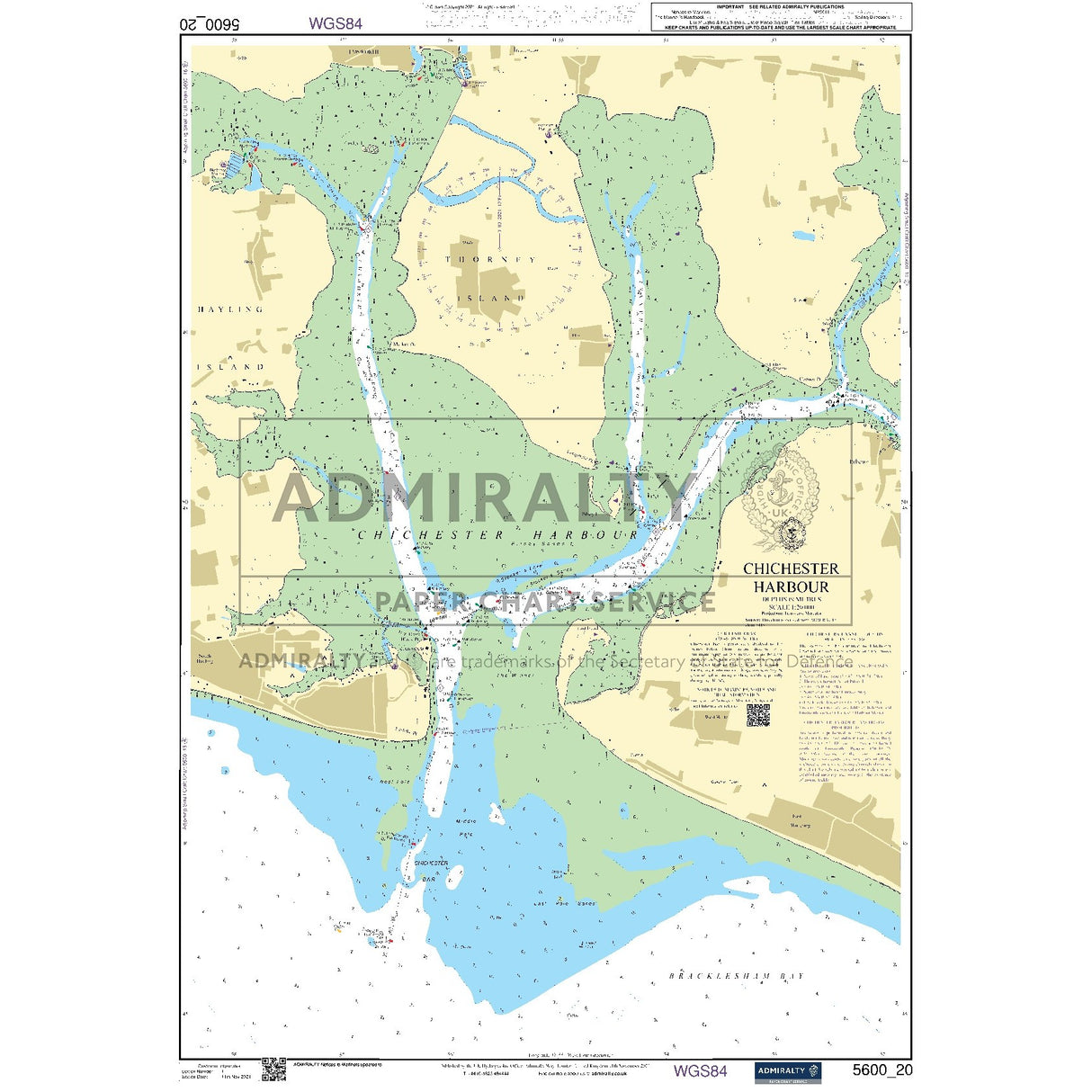Nautical chart 5600_20 Chichester Harbour in the Solent area