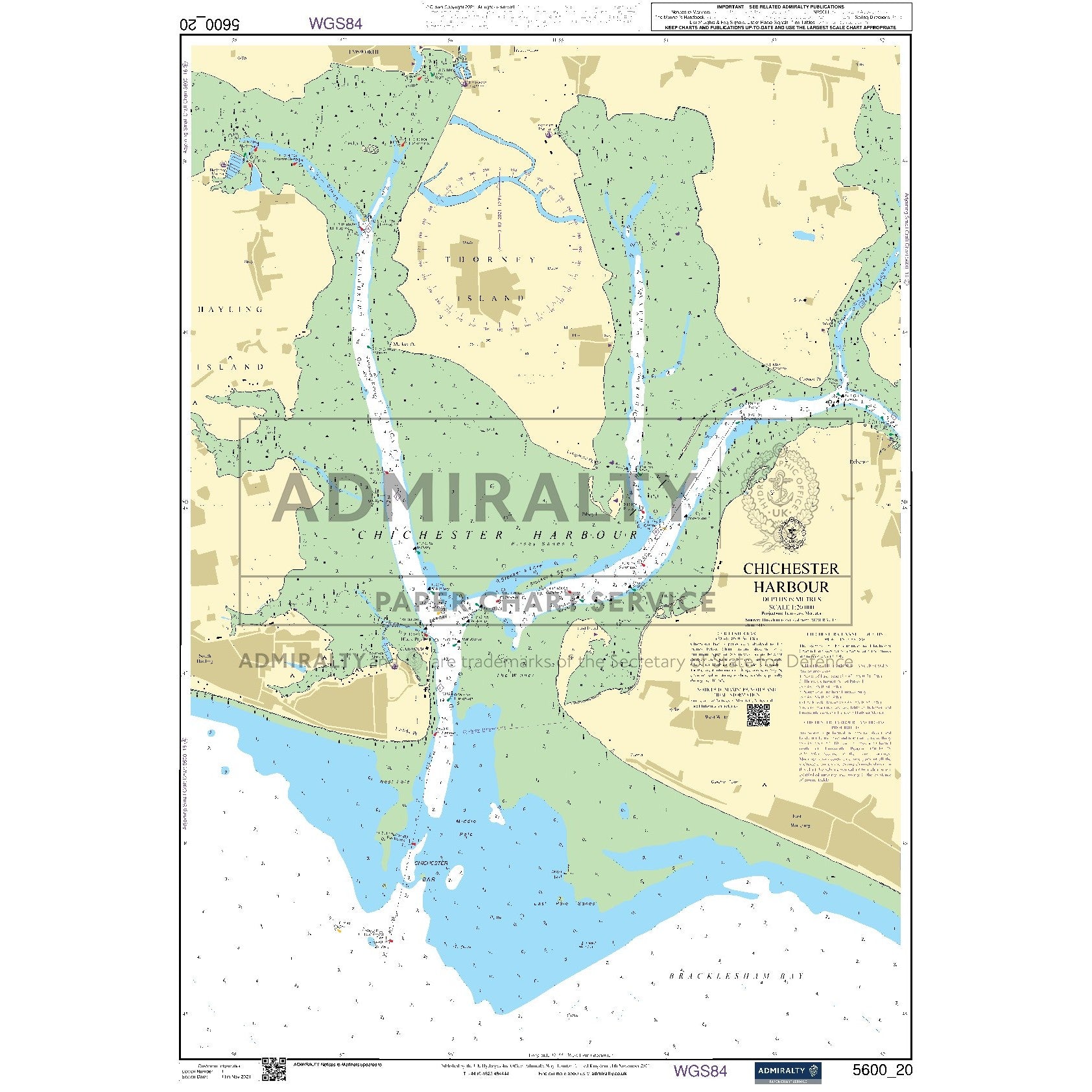 Nautical chart 5600_20 Chichester Harbour in the Solent area