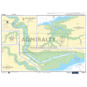 Nautical chart 5600_6 Beaulieu River and Newtown River in the Solent with 4 panels