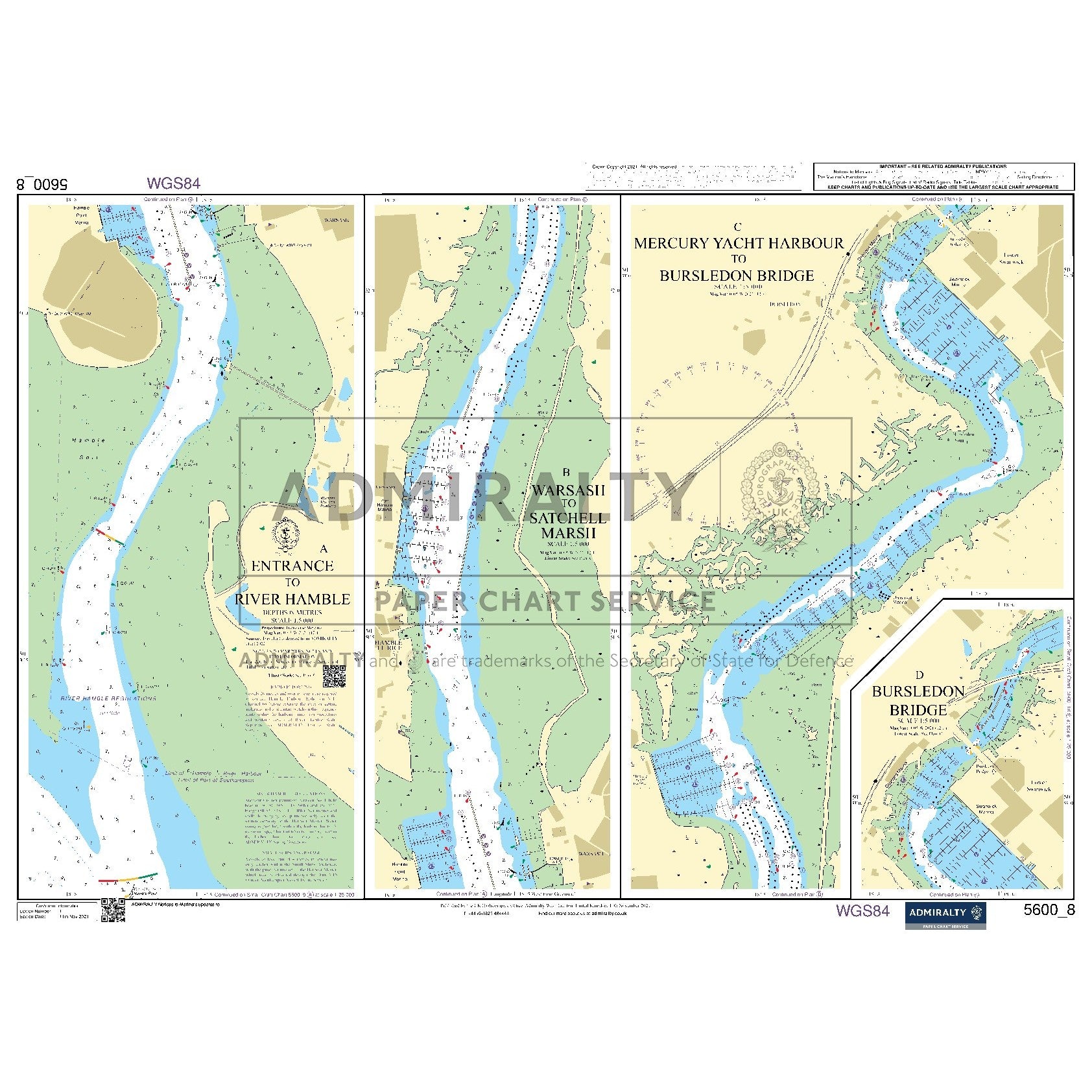 Nautical chart 5600_8 Entrance to River Hamble