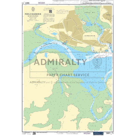 Nautical chart 5601_11 Poole Harbour - Western Part on the Dorset coast