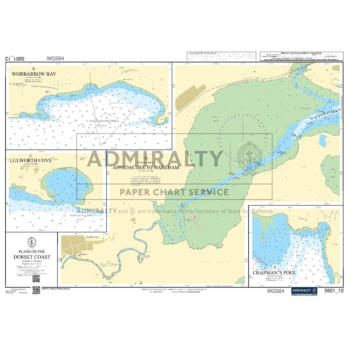 Nautical chart 5601_12 Plans on the Dorset Coast with 4 panels