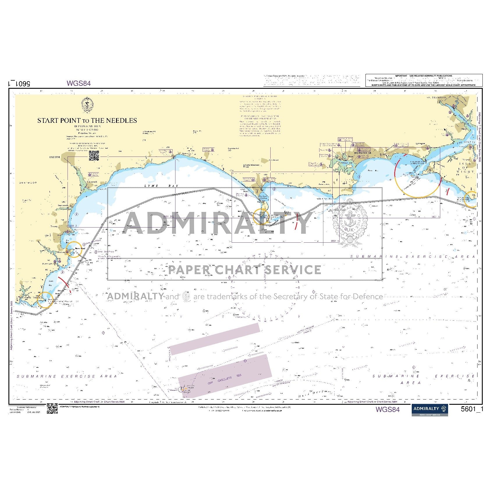 Nautical chart 5601_1 Start Point to The Needles