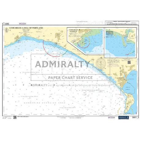 Nautical chart 5601_3 Lyme Regis to Bill of Portland with 3 panels