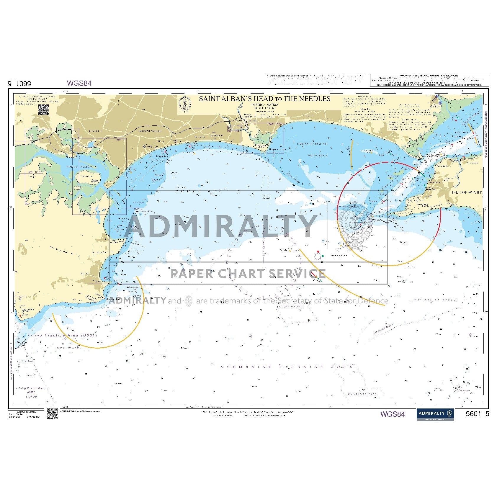 Nautical chart 5601_5 Saint Alban's Head to The Needles