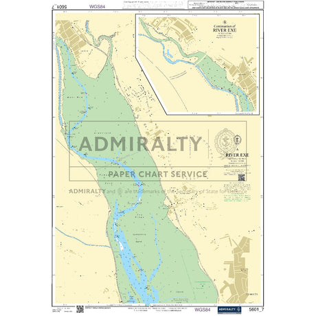 Nautical chart 5601_7 River Exe on the Devon coast with 2 panels