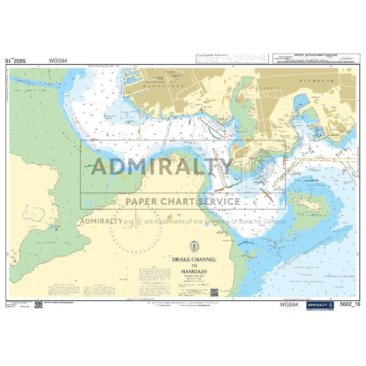 Nautical chart 5602_16 Drake Channel to Hamoaze at Plymouth
